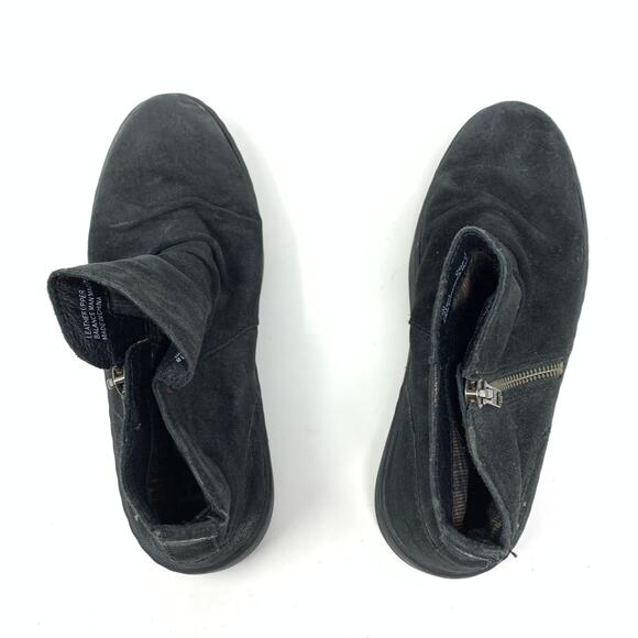 Born Women's Size 7 Scone Distressed Suede Ankle Booties Round Toe Black - Picture 5 of 7